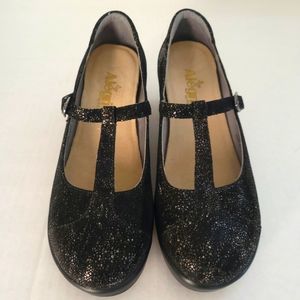 Alegria Coco Multi Stone Black Mary Jane Heel-  7.5